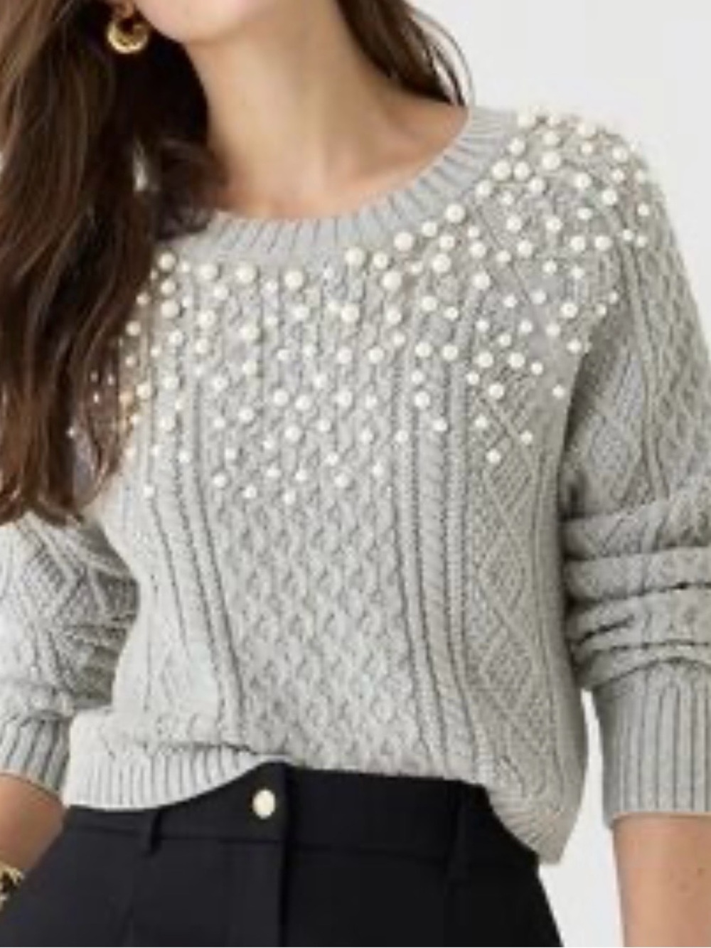 J. Crew Pearl Embellished Sweater